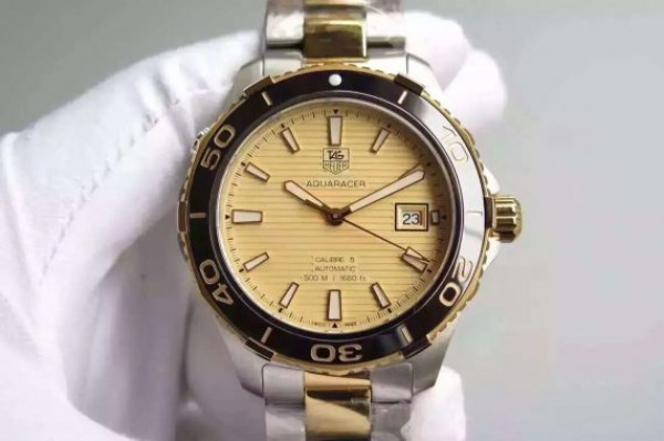 Tag Heuer Aquaracer Calibre 5 SS/YG Yellow Gold Dial SS/YG Bracelet A2824