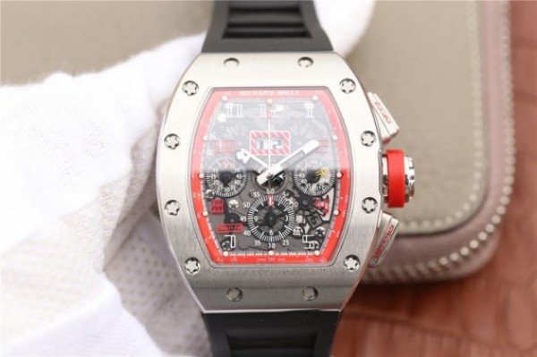 Richard Mille RM011 Felipe Massa Red Inner Bezel Black Rubber Strap A7750
